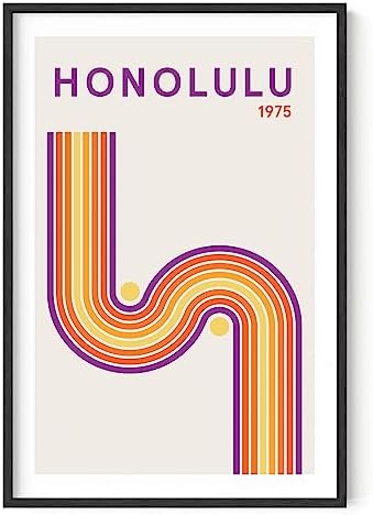 HAUS AND HUES Vintage Travel Poster – Honolulu Art Print, Retro City Artwork by HausandHuesArtPrints