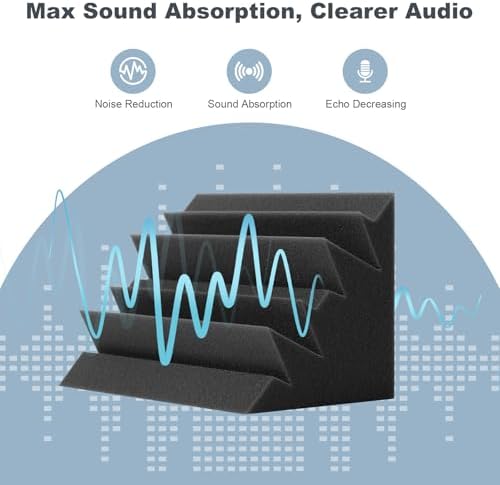 GUERRI 12 Pack Bass Traps Corner Acoustic Foam Corner 7''x7''x12'' Sound Proof - Image 2
