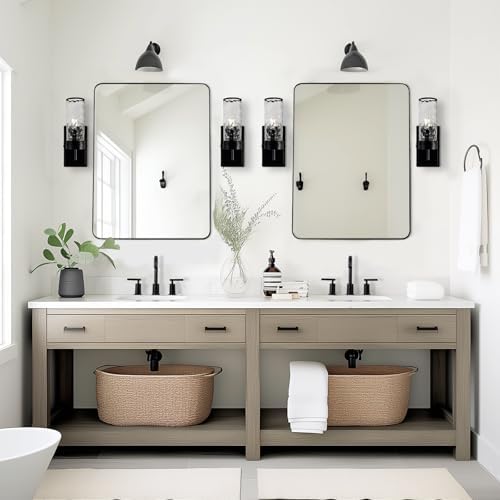 ANDY STAR Wall Mirror for Bathroom, 20”x28” Black Bathroom Mirror, Rounded - Image 4