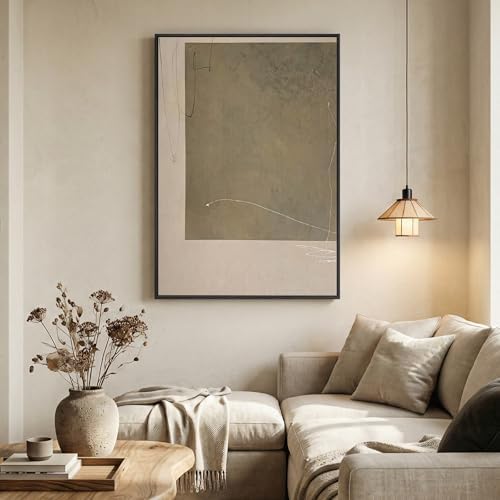 Framed Neutral Beige Taupe Abstract Wall Art, 1 Piece 24x36 In - Image 5