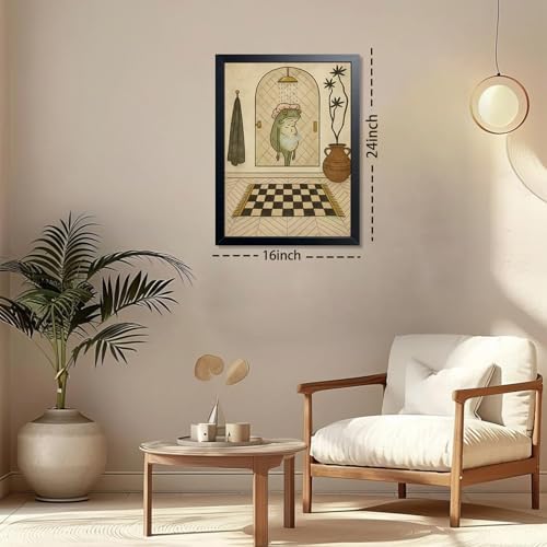 Funny Frog Bathroom Wall Art, Cute Frog Picture Wall Decor, Bathroom Animal - Image 4