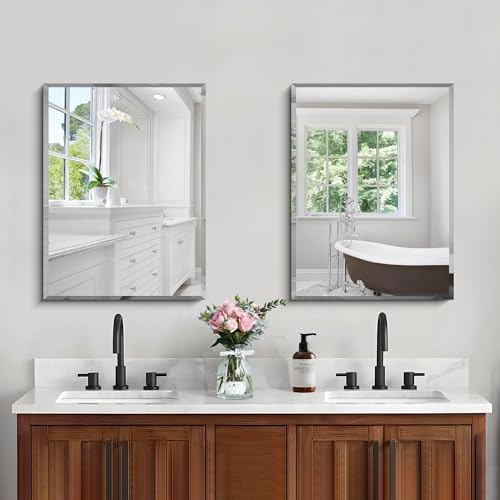 CILIBER Beveled Mirror, 18x24 Frameless Beveled Bathroom Mirrors - Image 3