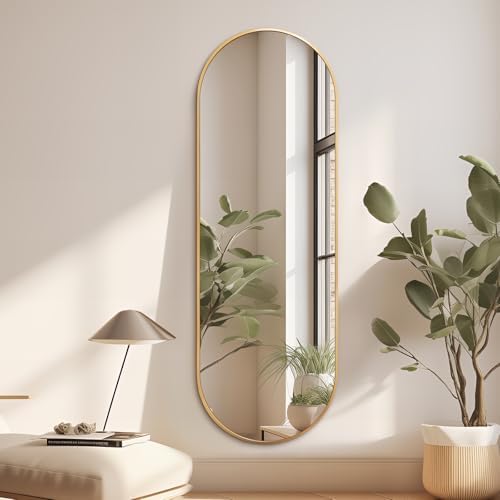 Niccy Oval Full Length Mirrors, Long Wall-Mounted Mirror by Niccy