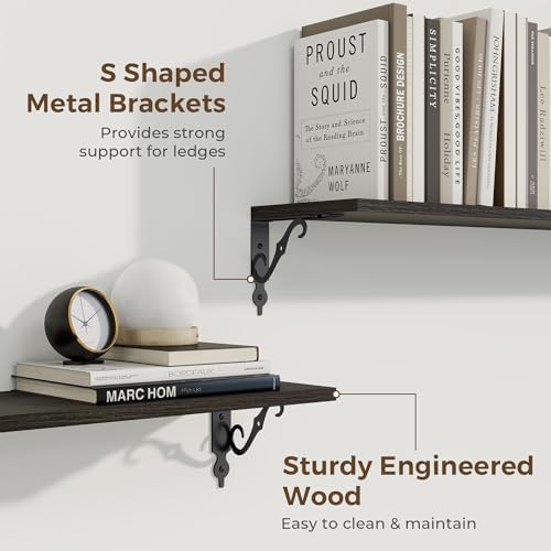 RICHFOCUS Floating Shelves for Wall Decor, 31.5W x 8D Shelves Set of 2 - Image 4