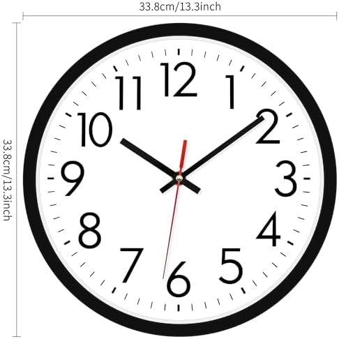 Lumuasky 14 Inch Modern Wall Clock Battery Operated Silent Non-Ticking Large - Image 6