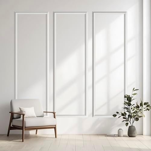 3 Set Peel and Stick Wall Molding Kit, Pre Cut Wainscoting Panels - Image 3