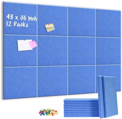 DOLLAR BOSS Felt Cork Board Tiles 48" x 36" Bulletin Board by DOLLARBOSS