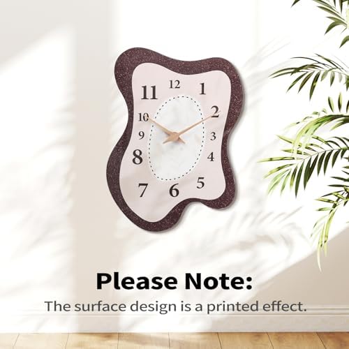 Mid Century Irregular Shape Retro Wall Clock, 14 x 10 Inch - Image 6