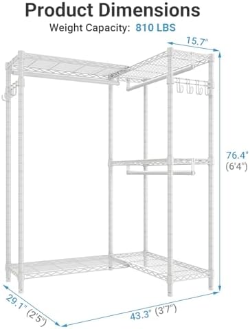 VIPEK L4 Corner Clothes Rack Heavy Duty Closet - Image 5