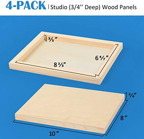 Falling in Art 4 Pack 8x10’’ Unfinished Birch Wood Panels Kit - Image 4