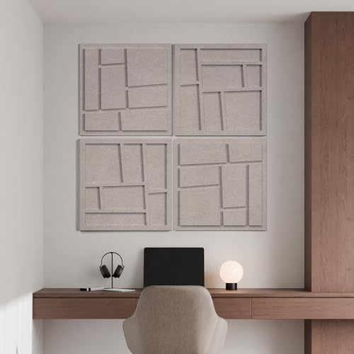 3D Decorative Felt Double-layer Acoustic Panels Grid Pattern by neukids