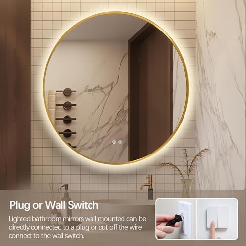 Niccy 36" Round LED Bathroom Backlit Mirror - Image 6