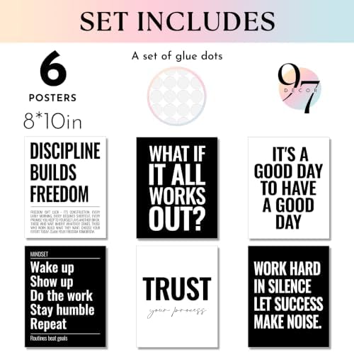 Set of 6 Motivational Wall Art, Inspirational Office Wall Decor - Image 2