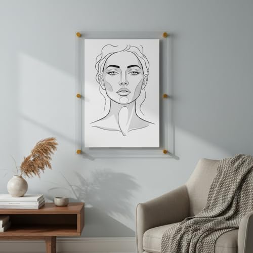 Azar Displays 105540-GLD Acrylic Floating Double Panel Wall Frame, Overall - Image 5