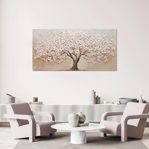 Gold Canvas Wall Art Decor 24"x48" Modern Tree Of Life Wall Art - Image 3