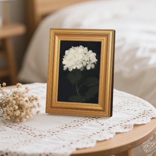 EJPFOGV White Hydrangea Framed Canvas wall art Black Background 8x10 inch - Image 4