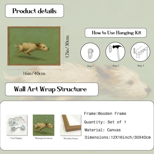 Funny Dog with Zoomies Wall Art Cute Terrier Dog Running Wall Decor Picture - Image 4