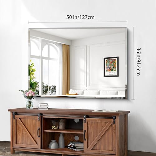 CILIBER Beveled Mirror, 50x36 Large Bathroom Mirrors - Image 3
