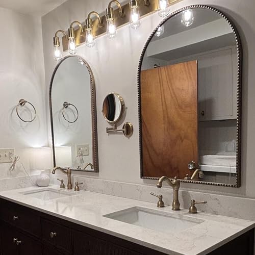 Antique Gold Arched Wall Mirror 24" x 36" - Image 7