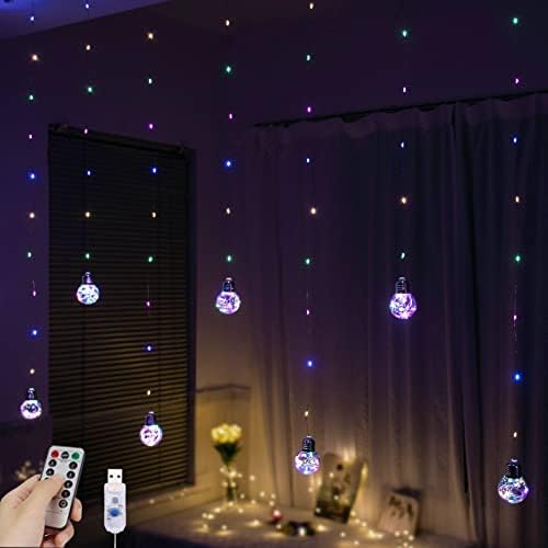 YOLIGHT Wishing Ball Curtain Lights 200 LED Window Curtain String Light by Yolight