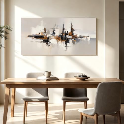 Grey Color Block Abstract Canvas Wall Art Decor - Image 4