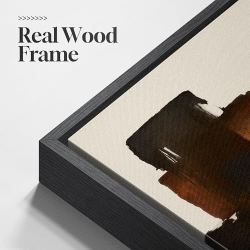 Extra Large Framed Brown Black Abstract Wall Art - Image 3