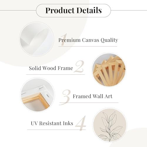 Botanical Wall Art Decor Neutral Wall Decor Boho Beige Canvas Wall Art - Image 7