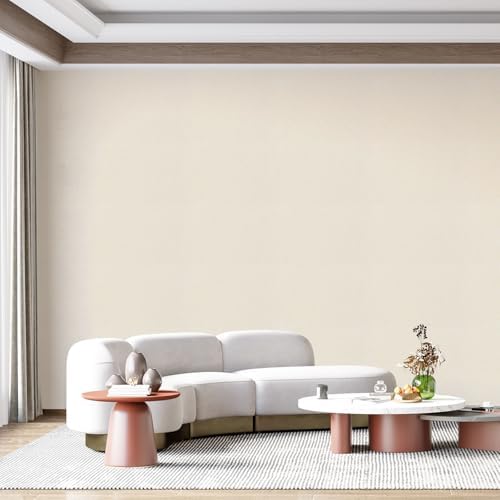 Peel and Stick Grasscloth Wallpaper Texture 17.3 x 80 Inch Cream Faux Linen - Image 3