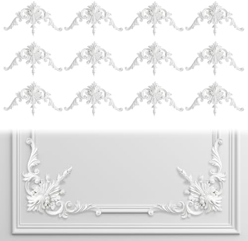 12pcs Corner Wall Molding, Wainscoting Floral Molding - Image 3