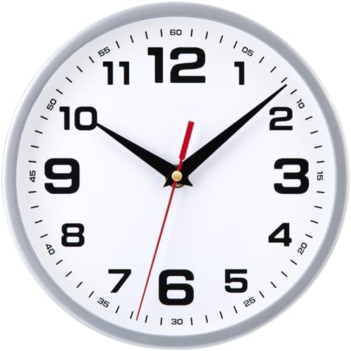 Wall Clock Silent Non-Ticking 8 Inch Clocks Battery Operated by Warminn