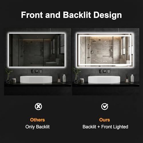 30x50 LED Bathroom Mirror with Lights, Lighted Vanity Mirror - Image 5