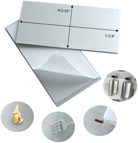 AULIGET 4-Piece Stainless Steel Subway Tile Peel and Stick Backsplash, Laundry - Image 5