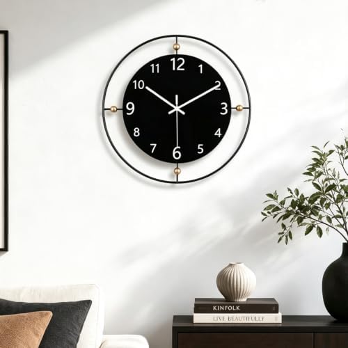 Dankeit Modern Silent Wall Clock 16Inch Black Clock by DankeitProduct