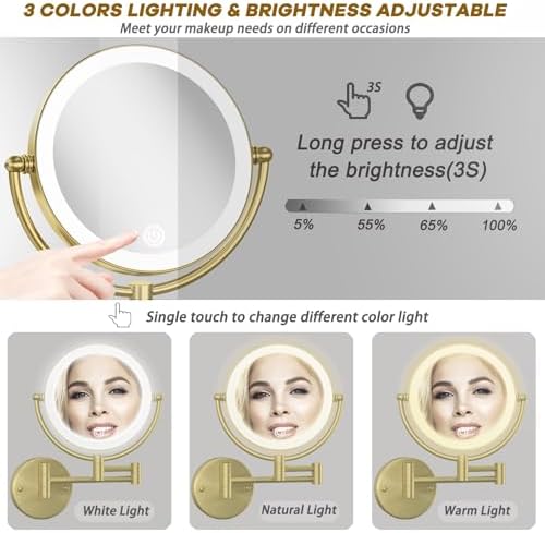 8" Wall Mounted Makeup Mirror - Image 4