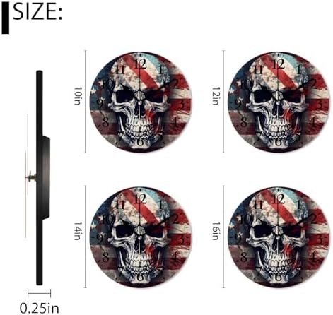 Round Analog Wall Clocks Non-Ticking Silent Clock Battery Operated Clcoks - Image 2