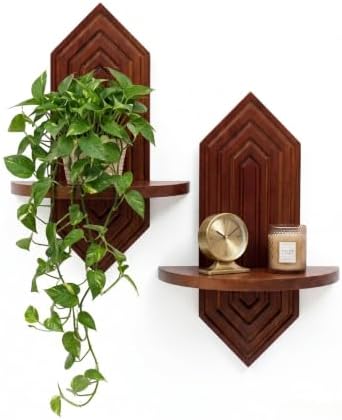 Boho Wall Decor Hanging Plant Shelf, Floating Shelves by Unknown