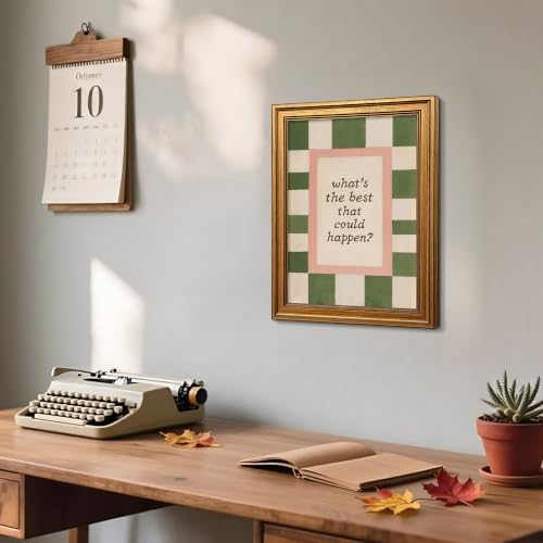 Gold Framed Quote Wall Art, What’s The Best That Could Happen Print 12x16in - Image 2