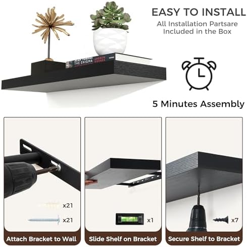 48" Wide x 9" Deep Floating Shelves - Image 4
