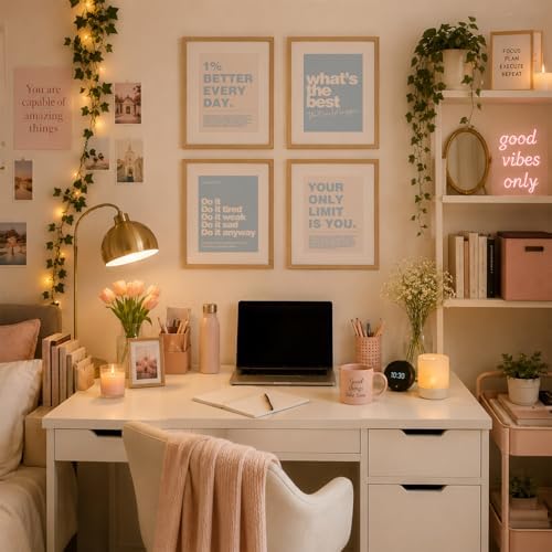 DSHFG Blue Motivational Inspirational Office Wall Art Decor Prints 4Pcs - Image 6