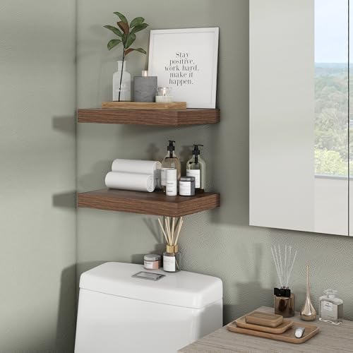 Heimlove Floating Shelves 15.7" W x 10.3" D Walnut Set of 2 - Image 2