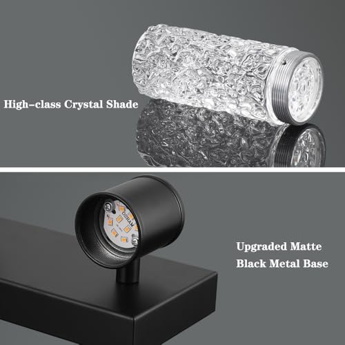 Modern Vanity Light, 6-light Black LED Vanity Light Fixture, Crystal Bathroom - Image 7