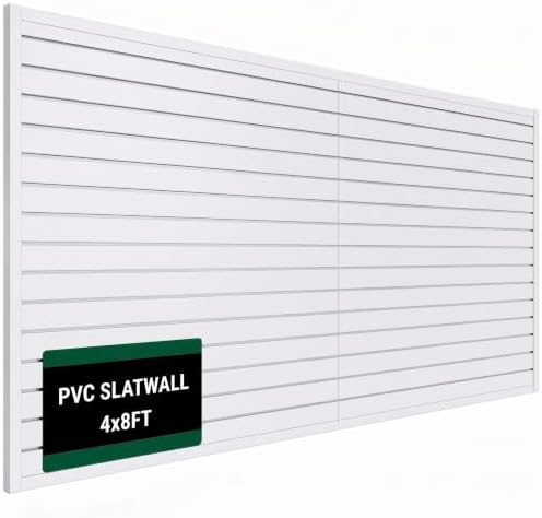 Slat Wall Paneling 4x8 ft Garage Organizer Storage Systems, Heavy Duty PVC by VDTEB