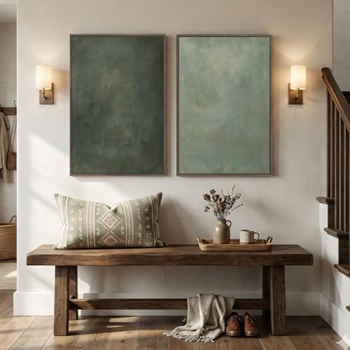 Large Framed Green Abstract Wall Art - Image 2