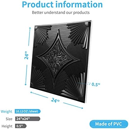 Art3d 12-Pack Waterproof 3D Drop Ceiling Tiles, 24 x 24 in - Image 6