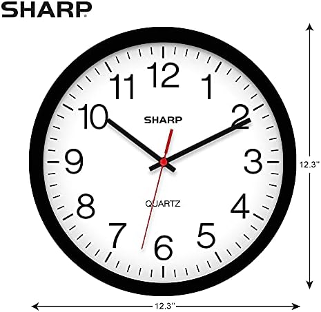 Sharp 12-Inch Battery Wall Clock, Silent Non-Ticking - Image 3