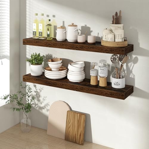 Acovy 30 Inch Floating Shelves for Wall 2 Pack, Wall Mounted Floating Shelf - Image 2