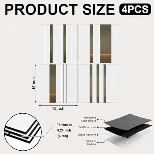 Geelin 4 Pack 3D Wall Panels Peel and Stick Fluted - Image 2