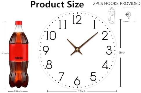 12 Inch Wall Clock, Silent Non-Ticking Modern Analog Wall Clocks - Image 3
