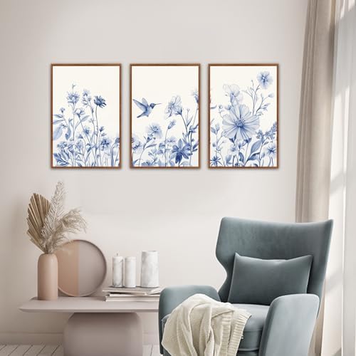 HLNIUC Chinoiserie Floral Wall art, Minimalist Botaincal Artwork, Neutral - Image 5