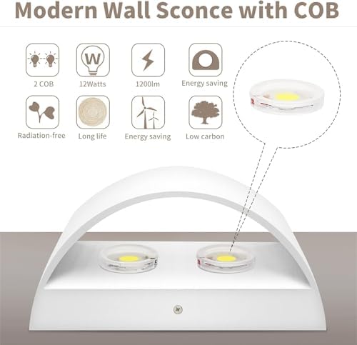 Lightess LED Wall Sconces Set of 2 - Image 6